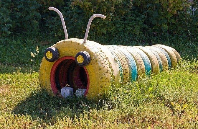 Гусеница из шин фото